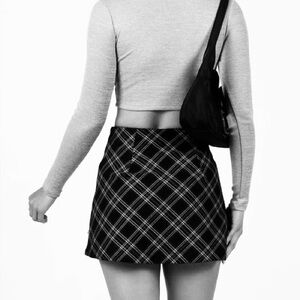 Vintage plaid mini skirt S